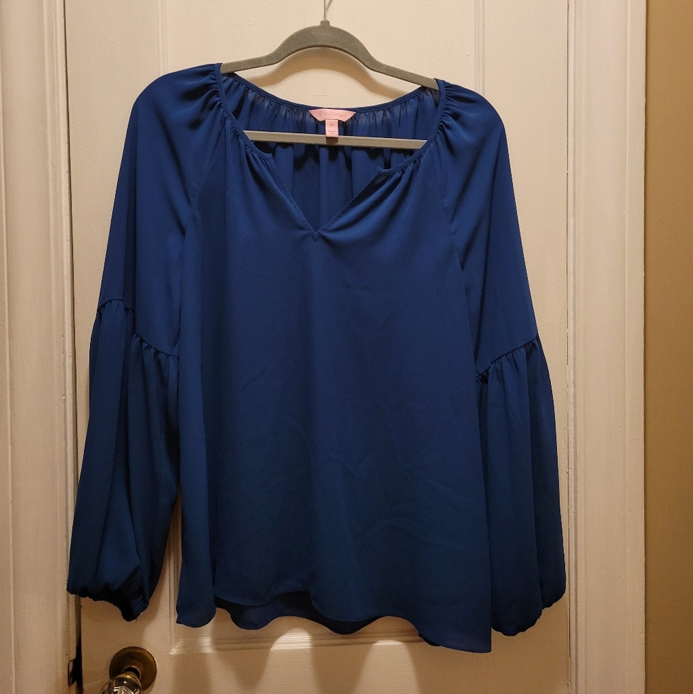 Lilly Pullitzer Navy Blue Blouse Women's Size M